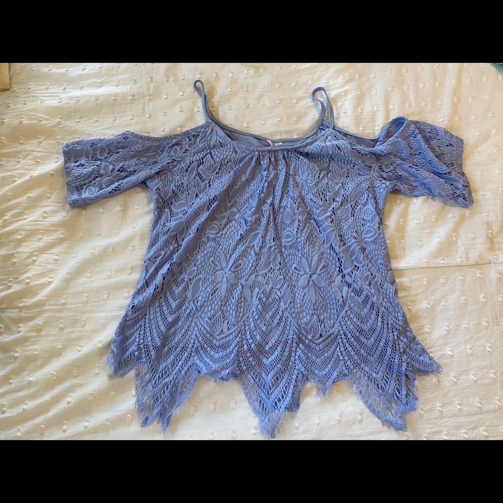 Alya Purple Cold Shoulder Blouse | Size Large